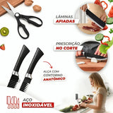 Kit 6 Peças Conjunto de Faca Churrasco Carne Legumes Descascador Tesoura Profissional