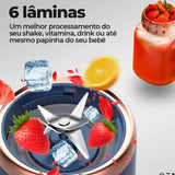 400ML 6 Lâminas Espremedor Elétrico Mini Liquidificador Portátil De Suco  Misturador Leite Smoothie